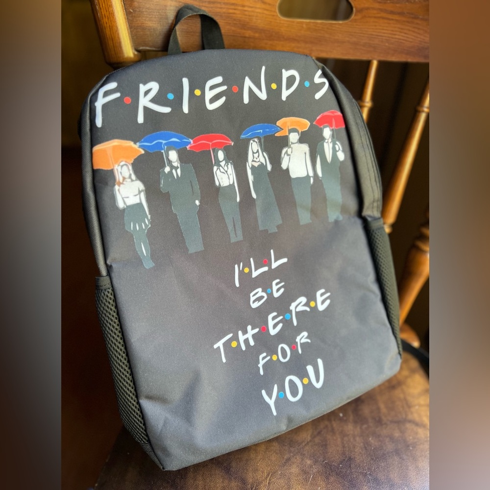 Black canvas, Friends Backpack.